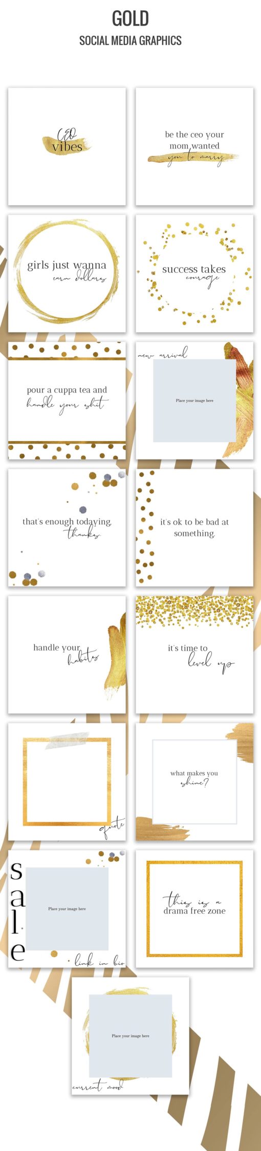 Gold Social Media Bundle Preview