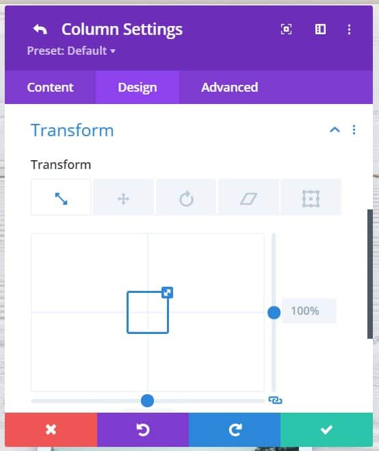 Image: Column Settings