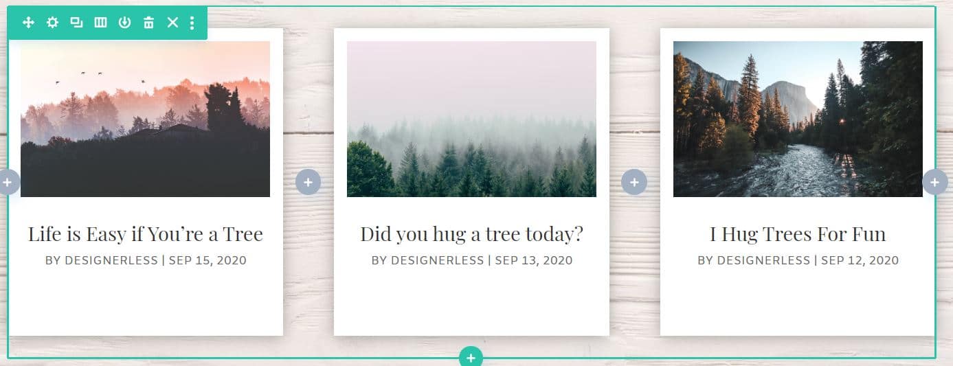 Image: Divi Polaroid Blog Cards Three Across