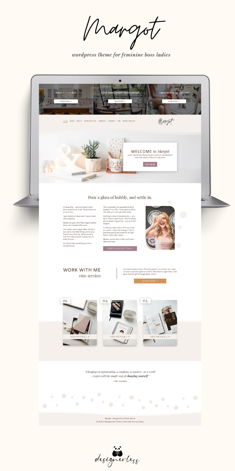 Announcing Margot, a new WordPress Theme for Feminine Boss Ladies